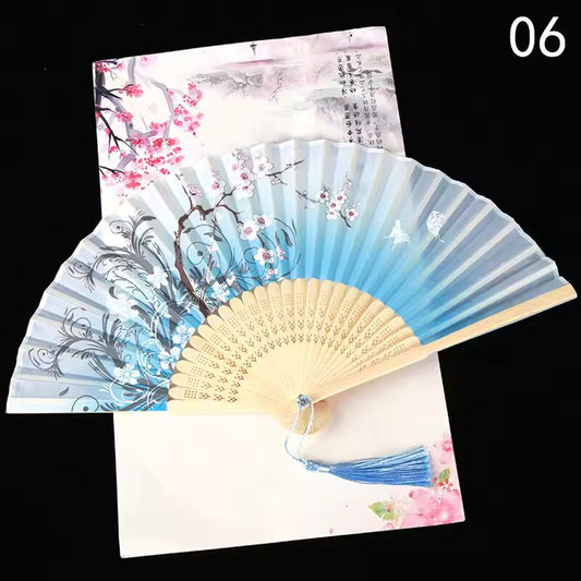 New Vintage Chinese Style Folding Fan Japanese Style Pattern Dance Hand Fan Art Craft Gift Ornaments Home Decorations